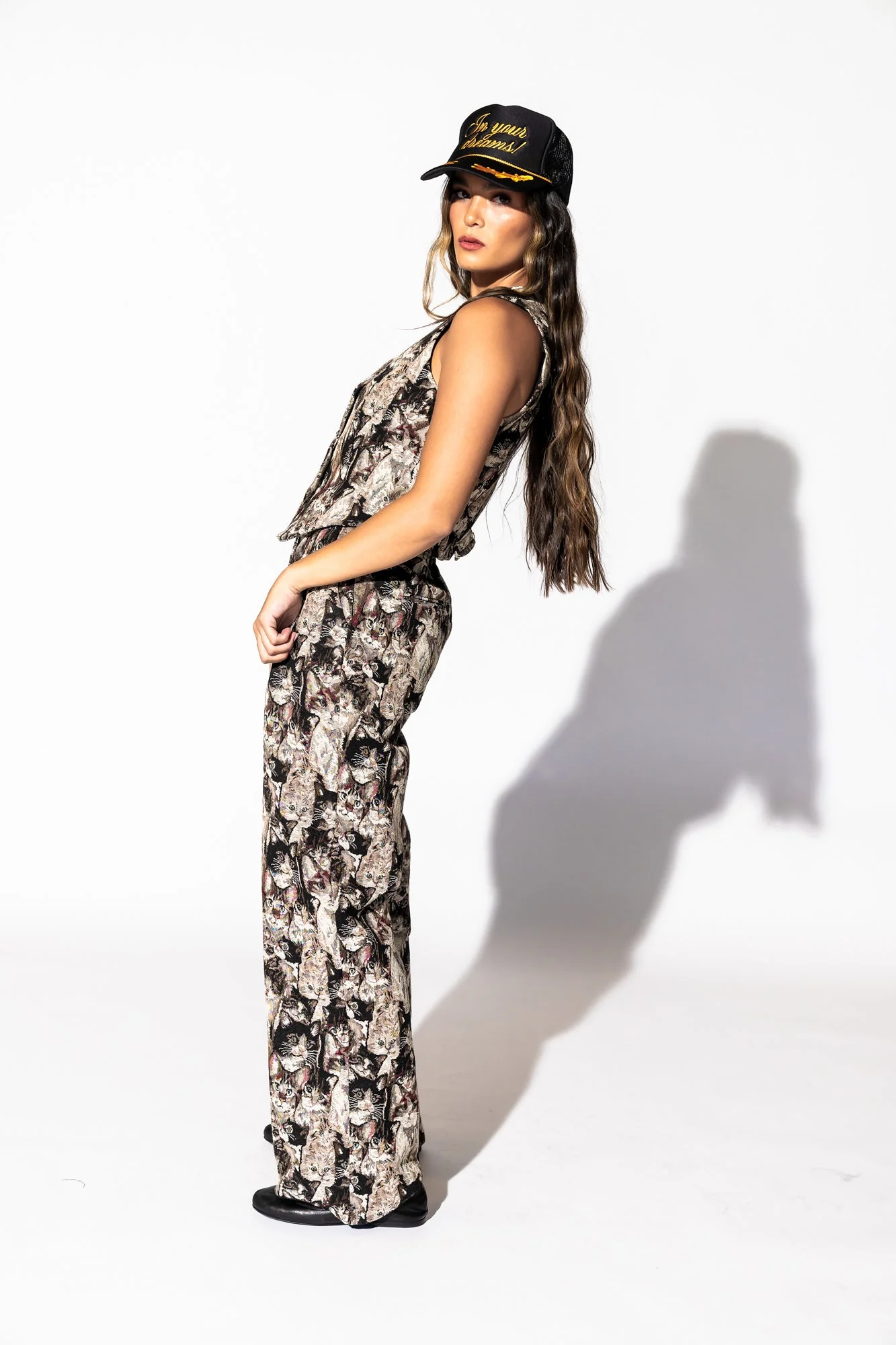 Crazy Cat Lady Jacquard Waistcoat Vest - Image 7