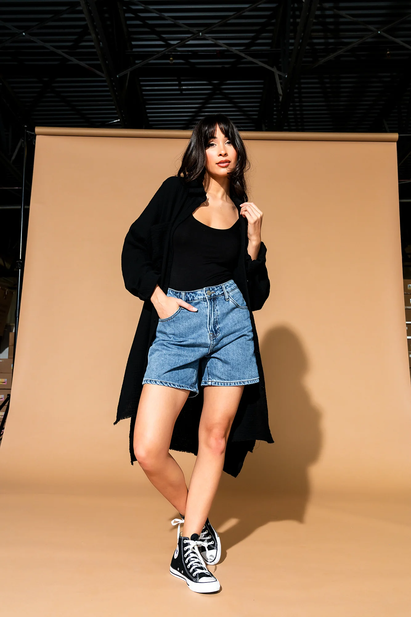 Lala Made Me Do It Oversized Button Up in Black - Image 10