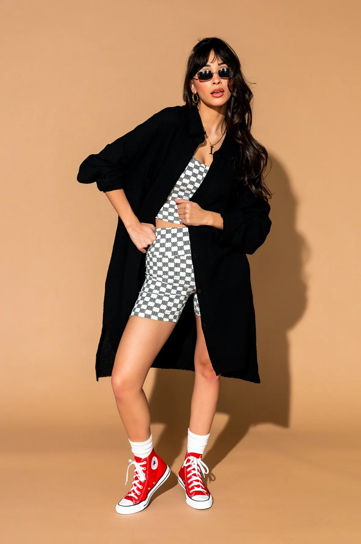 Lala Made Me Do It Oversized Button Up in Black - Image 14