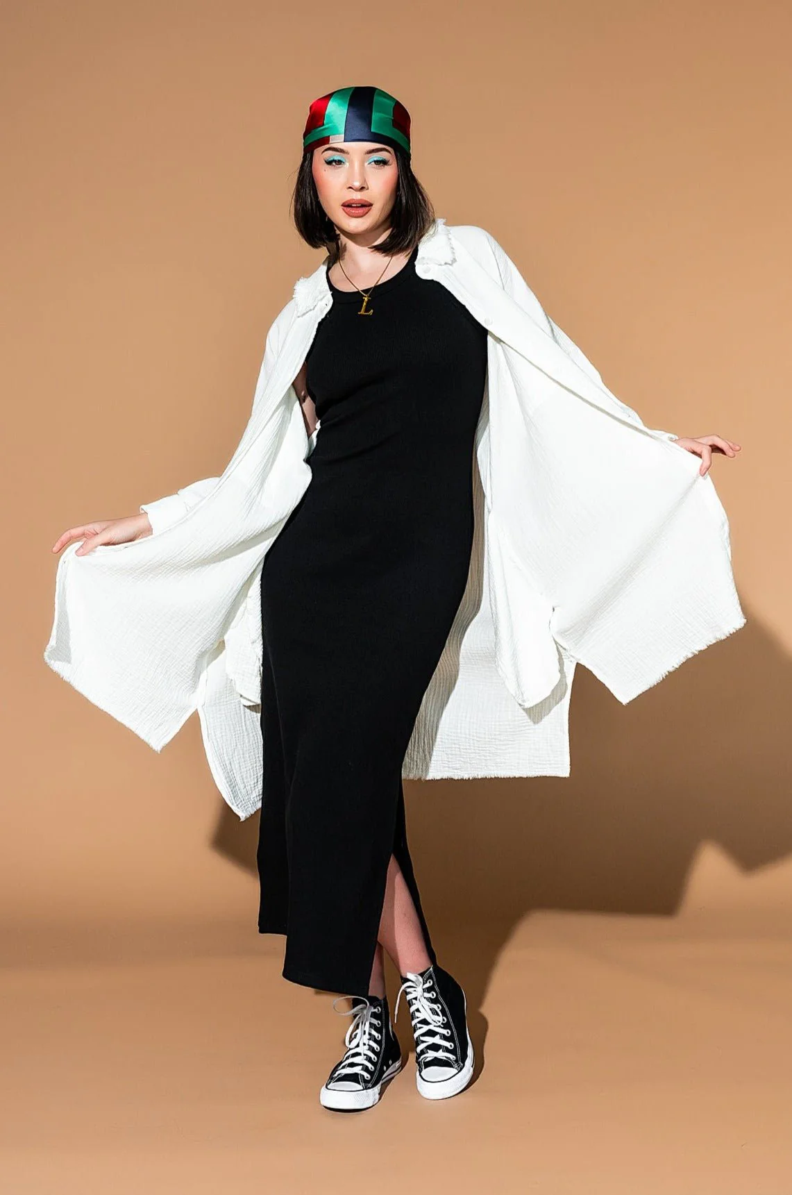Lala Made Me Do It Oversized Button Up in White - Image 3