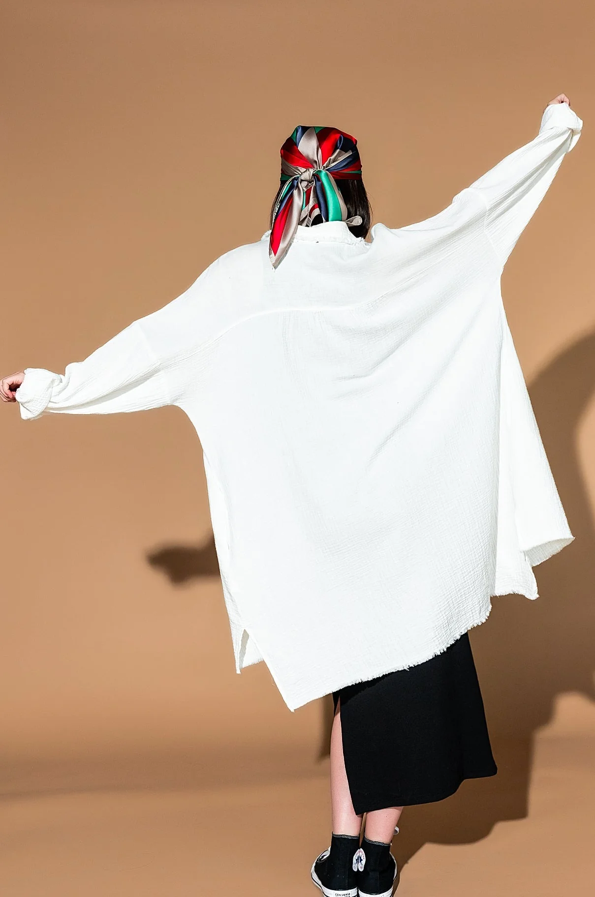 Lala Made Me Do It Oversized Button Up in White - Image 5