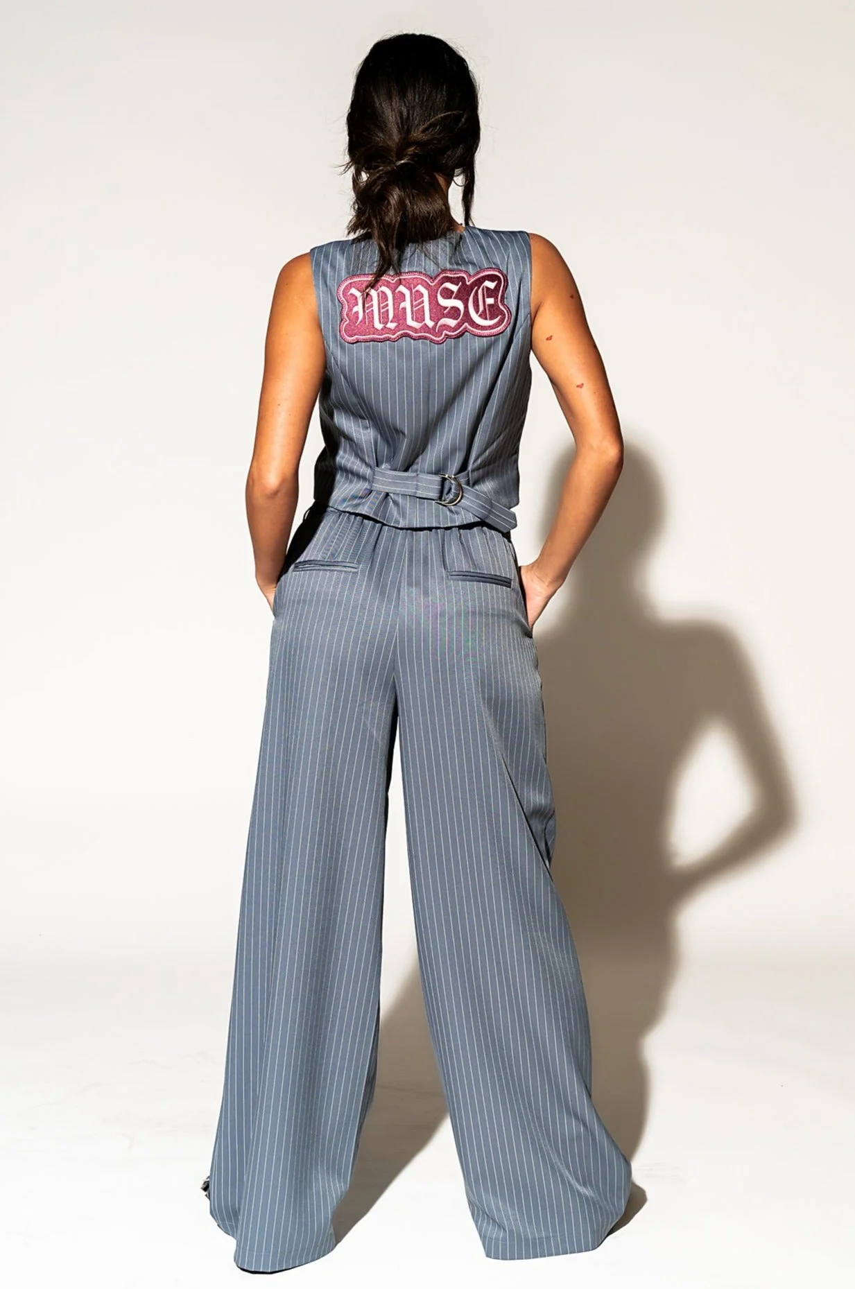 Muse Waistcoat Vest in Pinstripe - Image 11