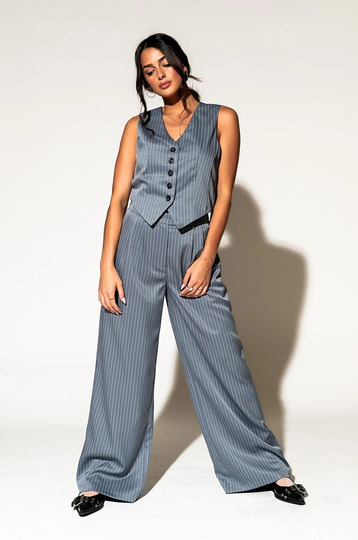 Muse Waistcoat Vest in Pinstripe - Image 14
