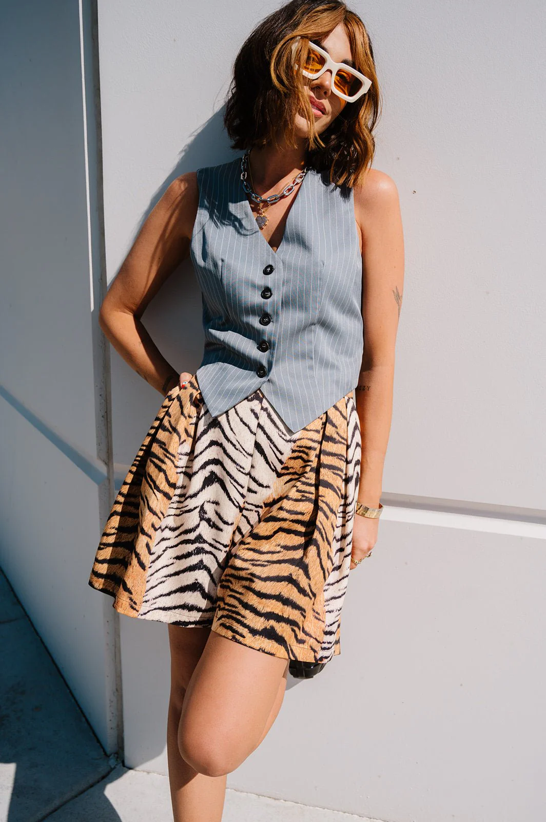 Muse Waistcoat Vest in Pinstripe - Image 7