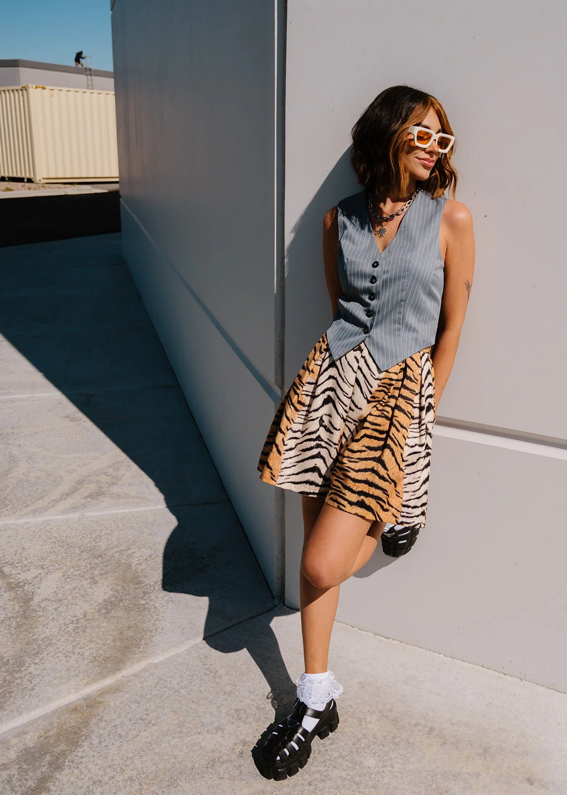 Muse Waistcoat Vest in Pinstripe - Image 9