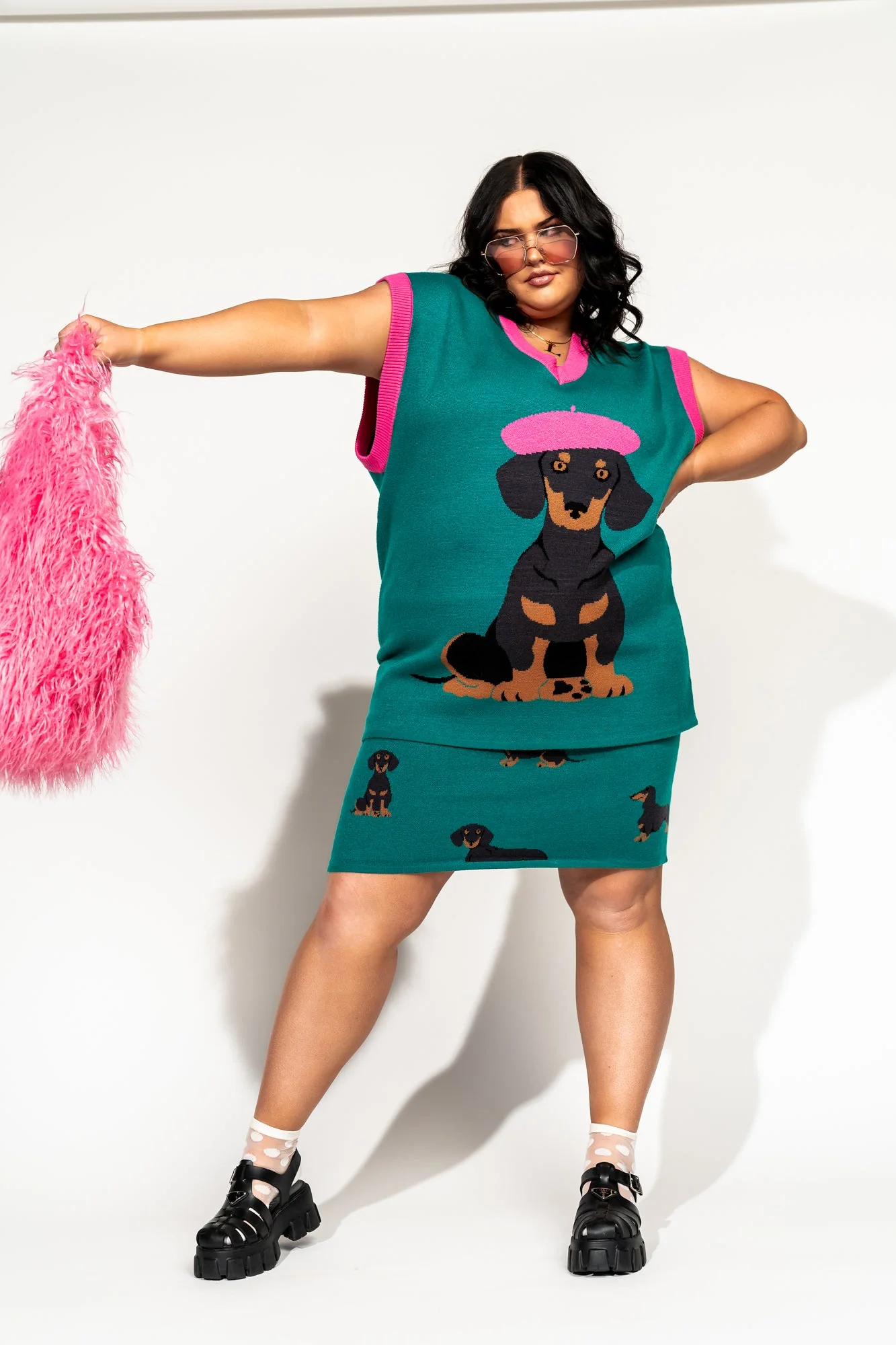 Oversized Sweater Vest in Walter the Wiener Dog - Image 11