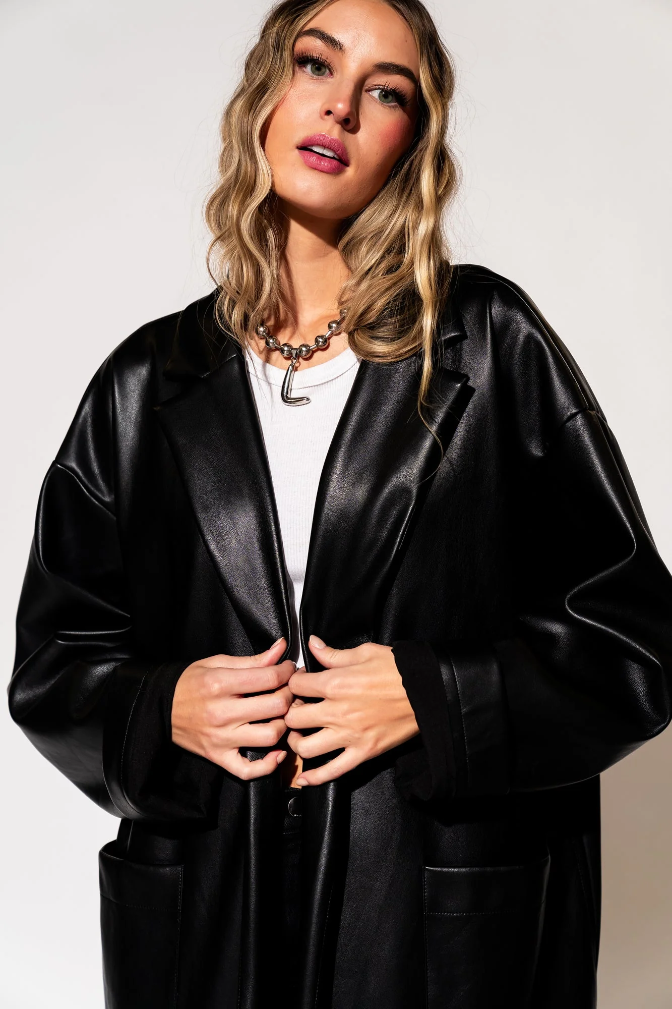 Scorpio Coat in Buttery Soft Vegan Leather - Image 14