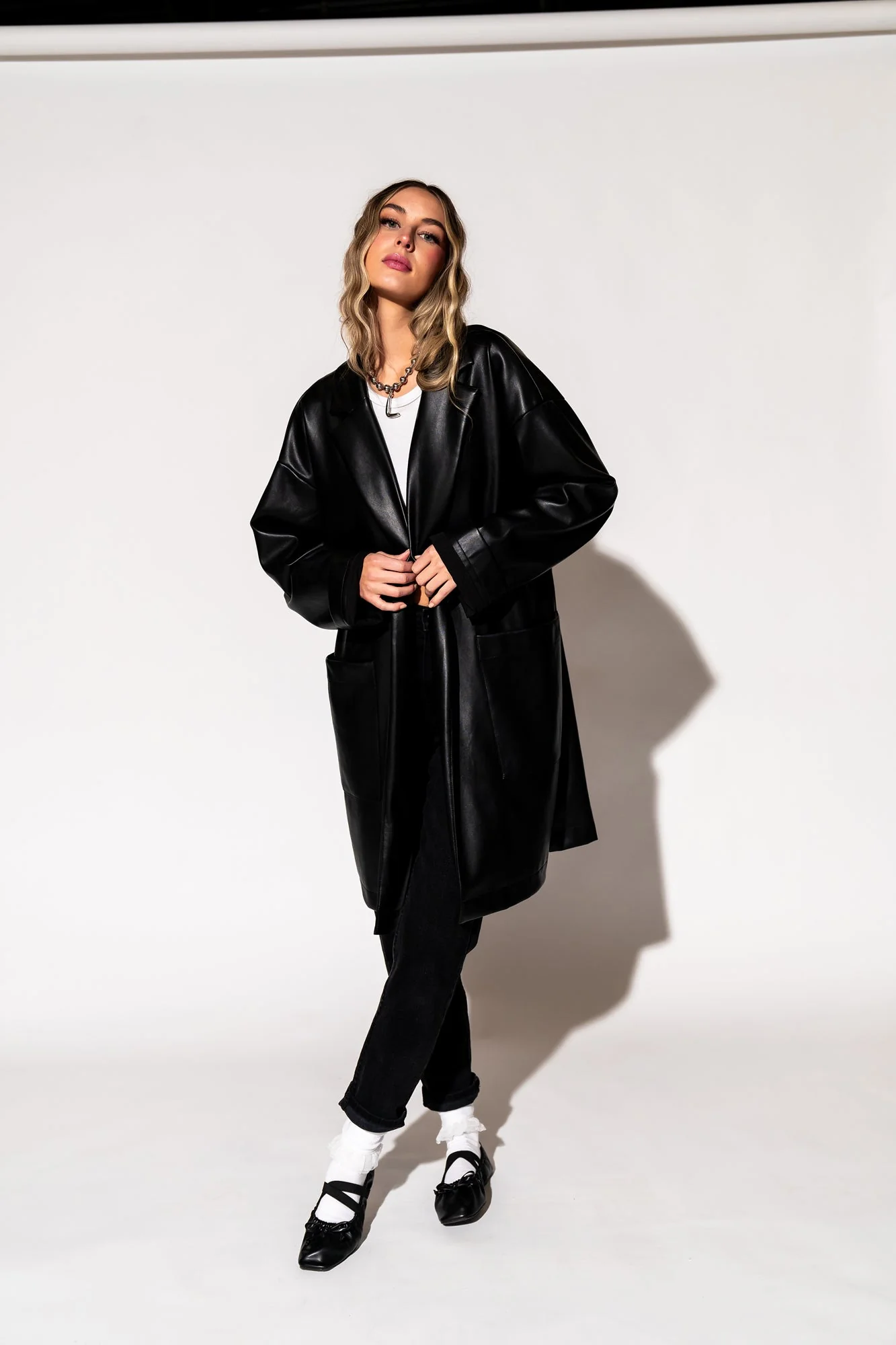 Scorpio Coat in Buttery Soft Vegan Leather - Image 18