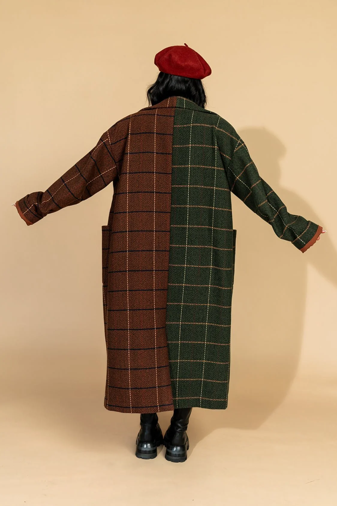 Libra Longline Half + Half Coat in OG Plaid - Image 4
